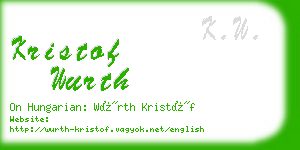 kristof wurth business card